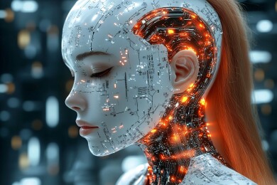 科技感女性半机械人形象