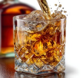 琥珀烈酒加冰特饮