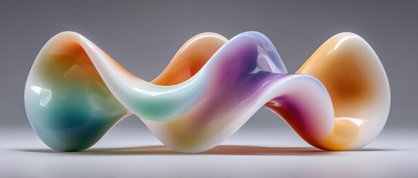 彩虹流线型玻璃雕塑艺术品