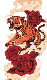 怒吼猛虎玫瑰图