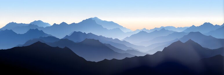 朦胧山峦景色