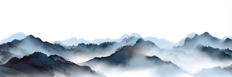 水墨写意山峦图
