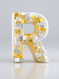 立体字母R的艺术设计