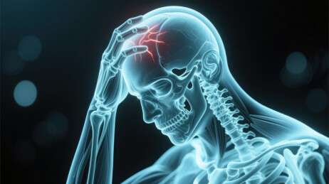 头痛欲裂的无助颅骨疼痛医学影像