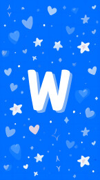 蓝色背景中的字母W