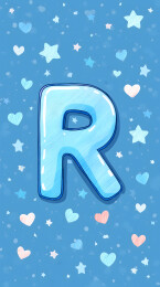 蓝色背景上的字母R