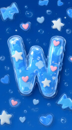 水漾字母W与可爱元素