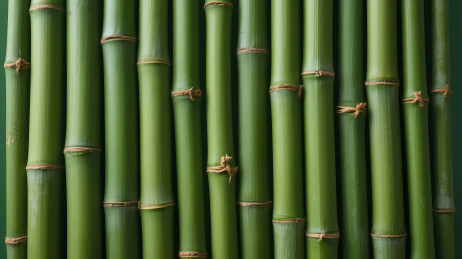 绿色竹竿棕色绑带