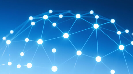 发光白点蓝线网络结构