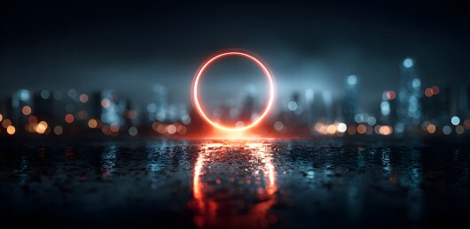霓虹都市环形光影