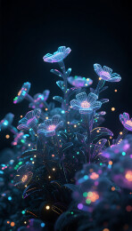 光点线面组成科技未来感花丛