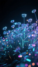 光点线面组成科技未来感花丛