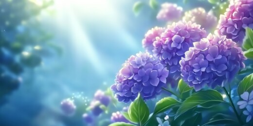 绣球花清新风自然景观场景