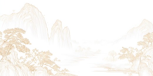 淡雅水墨山水画