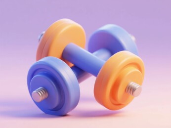 哑铃亮色健身场景