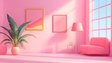 墙上金属环与简约装饰的现代居家氛围