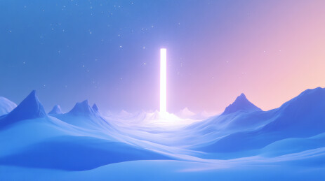 极地夜空下的神秘光柱