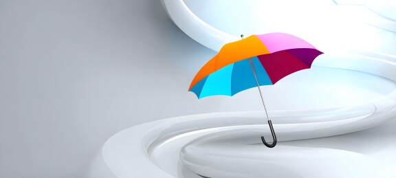 彩虹伞下的纯白世界