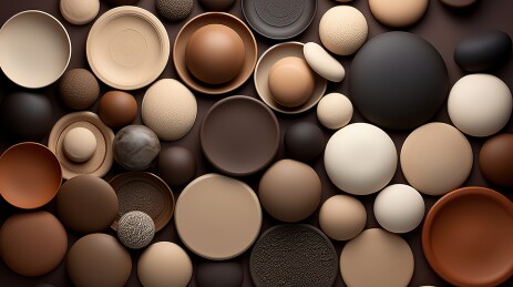 各种形状和颜色的圆形物体