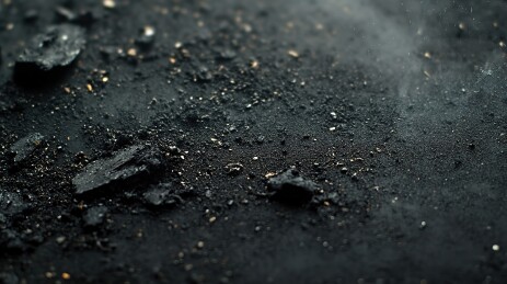 黑暗中燃烧的木炭灰烬