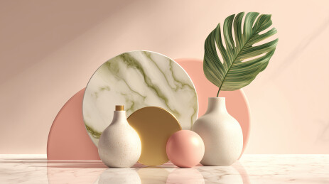  柔和粉彩室内布置