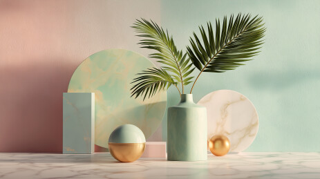  柔和粉彩室内布置