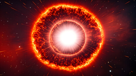 宇宙红光环亮斑艺术图