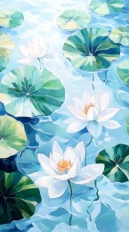 清幽水莲图