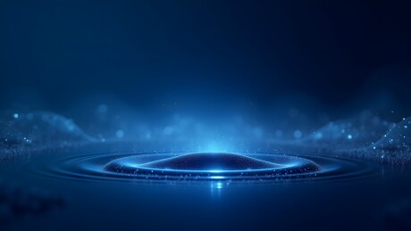 蓝色光晕与水波纹