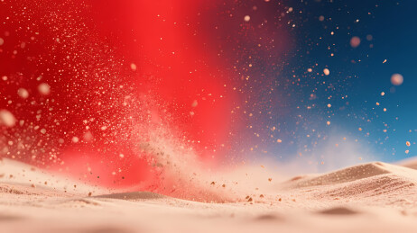 红蓝渐变沙尘飞扬