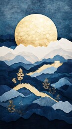 月夜孤峰远眺
