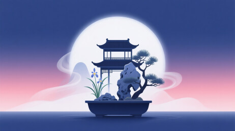 中式插花景观