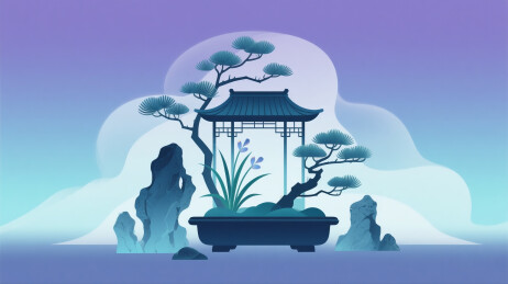 中式插花景观