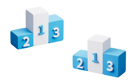 立方体柱状名次台阶三维渲染