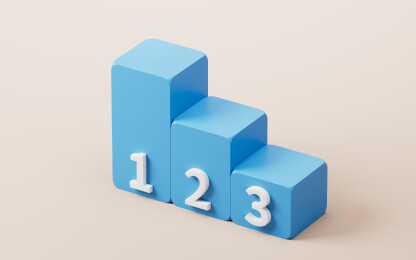 立方体柱状名次台阶三维渲染