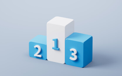 立方体柱状名次台阶三维渲染