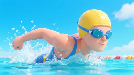 游泳选手动感竞速场景