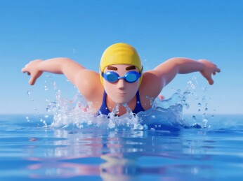 游泳选手动感竞速场景