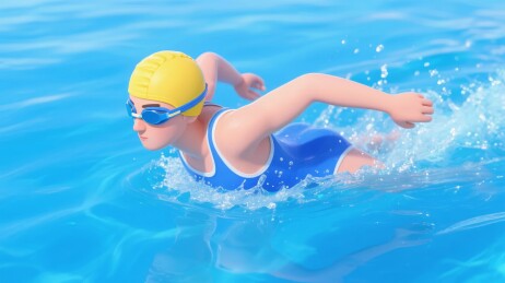 游泳选手动感竞速场景