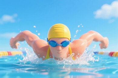 游泳选手动感竞速场景