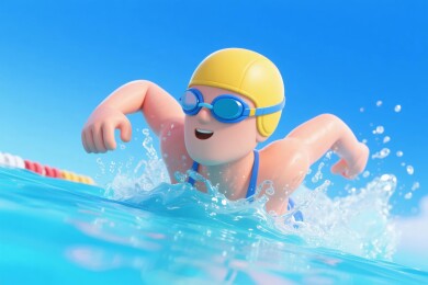 游泳选手动感竞速场景