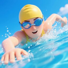 游泳选手动感竞速场景