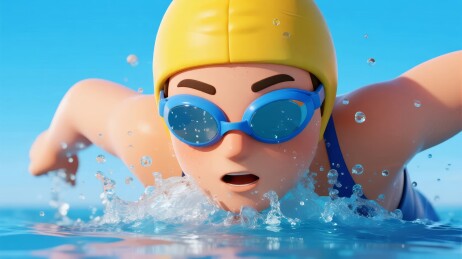 游泳选手动感竞速场景