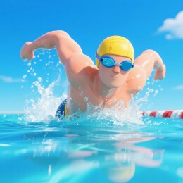 游泳选手动感竞速场景