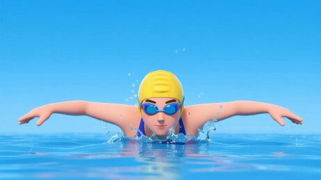 游泳选手动感竞速场景