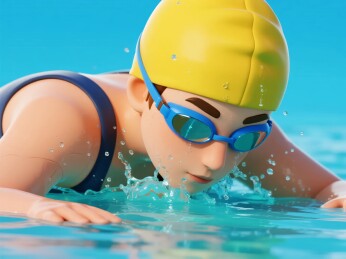 游泳选手动感竞速场景