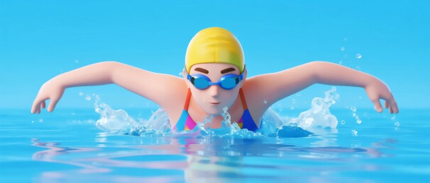 游泳选手动感竞速场景