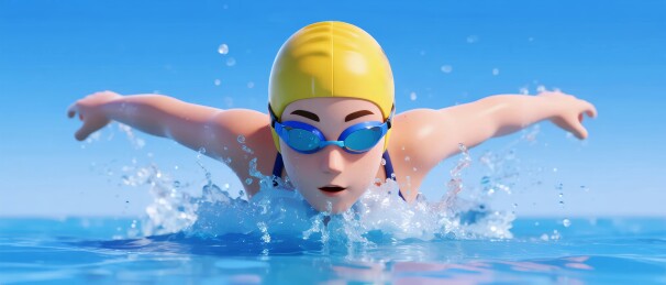 游泳选手动感竞速场景