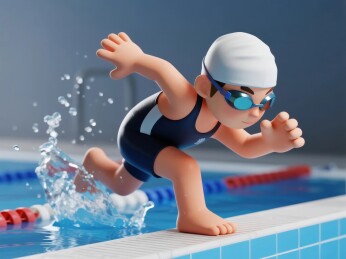 游泳选手动感竞速场景