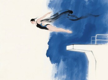 跳水选手简约感跳水场景